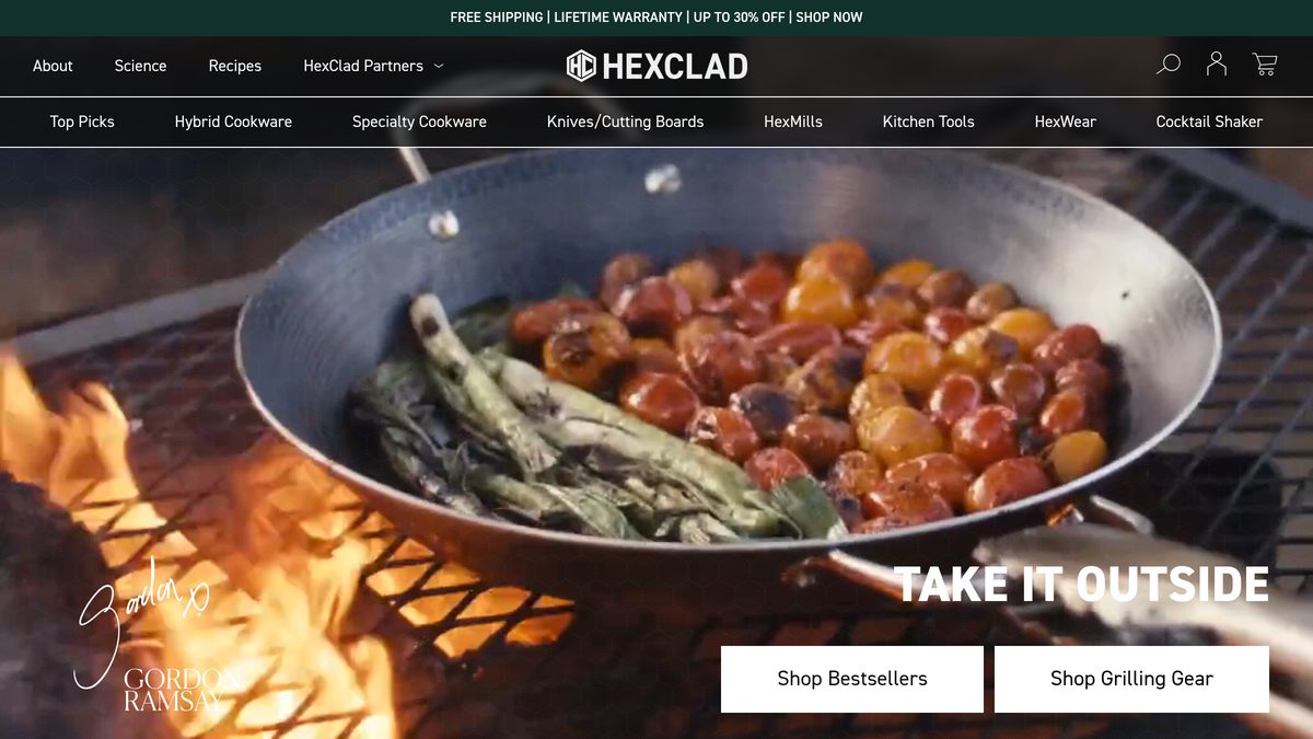 HexClad 官网首页截图