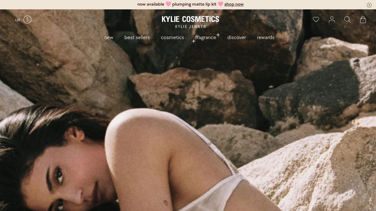 Kylie Cosmetics 官网首页截图