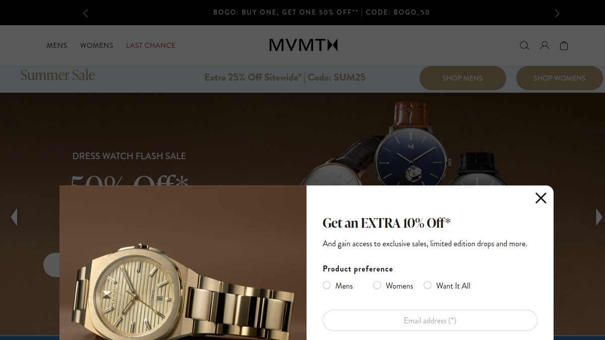 MVMT 官网首页截图