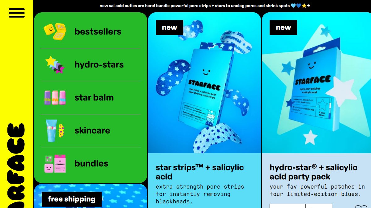 Starface 官网首页截图